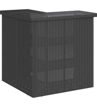 5-tlg. Gartenbar-Set mit Kissen Schwarz Poly Rattan