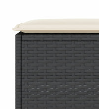 5-tlg. Gartenbar-Set mit Kissen Schwarz Poly Rattan