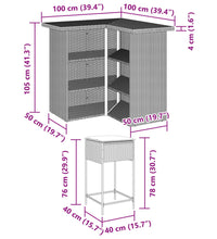5-tlg. Gartenbar-Set mit Kissen Schwarz Poly Rattan
