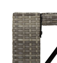 5-tlg. Gartenbar-Set mit Kissen Grau Poly Rattan
