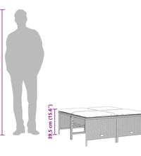 5-tlg. Garten-Sofagarnitur mit Kissen Schwarz Poly Rattan