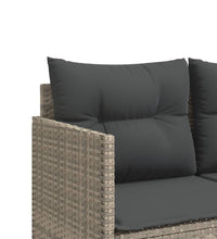 5-tlg. Garten-Sofagarnitur mit Kissen Hellgrau Poly Rattan