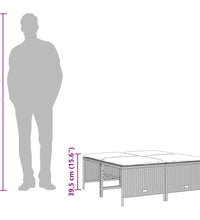 5-tlg. Garten-Sofagarnitur mit Kissen Hellgrau Poly Rattan