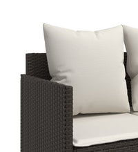 5-tlg. Garten-Sofagarnitur mit Kissen Braun Poly Rattan