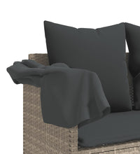 5-tlg. Garten-Sofagarnitur mit Kissen Hellgrau Poly Rattan