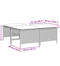 5-tlg. Garten-Sofagarnitur mit Kissen Hellgrau Poly Rattan