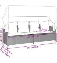 5-tlg. Garten-Sofagarnitur mit Kissen Hellgrau Poly Rattan