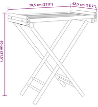 Tabletttisch Klappbar 70,5x42,5x80 cm Bambus