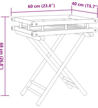 Tabletttisch Klappbar 60x40x68 cm Bambus