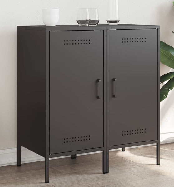 Sideboards 2 Stk. Schwarz 36x39x79 cm Stahl