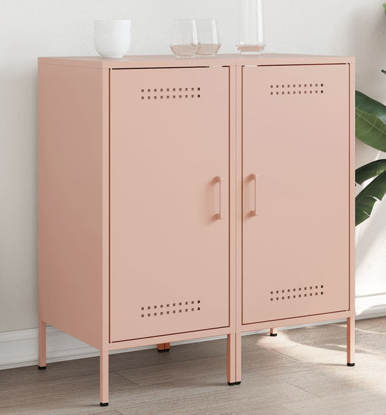 Sideboards 2 Stk. Rosa 36x39x79 cm Stahl