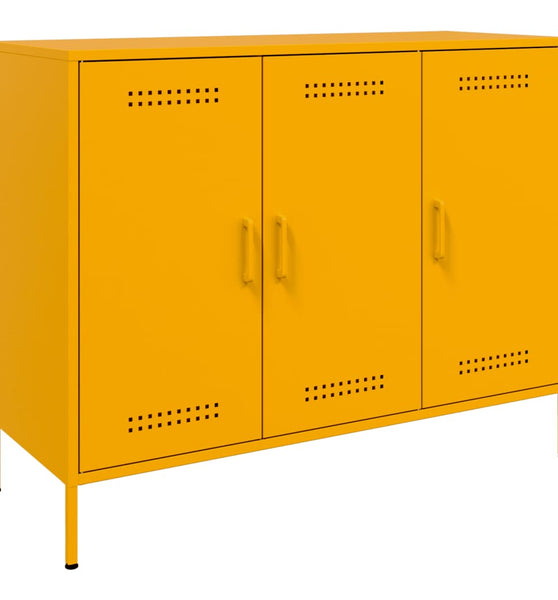 Sideboard Senfgelb 100,5x39x79 cm Kaltgewalzter Stahl