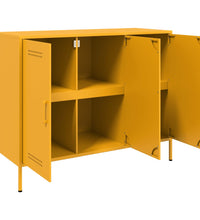 Sideboard Senfgelb 100,5x39x79 cm Kaltgewalzter Stahl