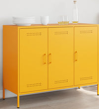 Sideboard Senfgelb 100,5x39x79 cm Kaltgewalzter Stahl