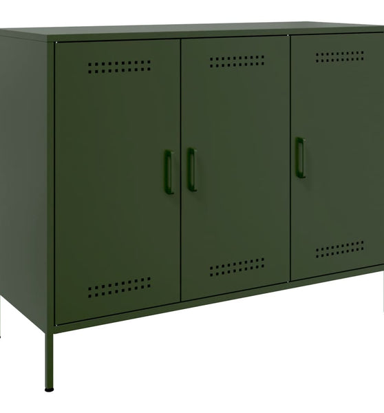 Sideboard Olivgrün 100,5x39x79 cm Stahl