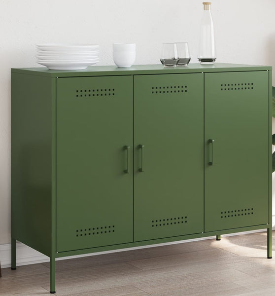 Sideboard Olivgrün 100,5x39x79 cm Stahl