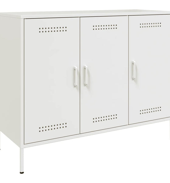 Sideboard Weiß 100,5x39x79 cm Kaltgewalzter Stahl