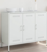 Sideboard Weiß 100,5x39x79 cm Kaltgewalzter Stahl