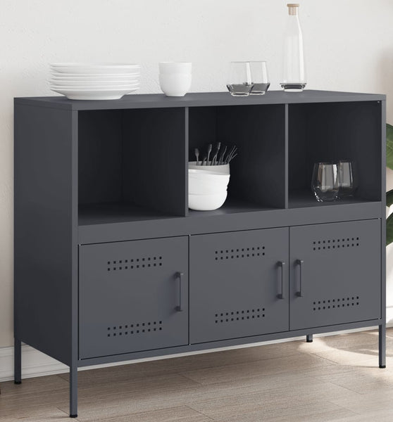 Sideboard Anthrazit 100,5x39x79 cm Kaltgewalzter Stahl