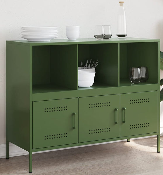 Sideboard Olivgrün 100,5x39x79 cm Stahl