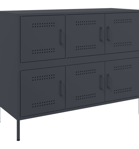 Sideboard Anthrazit 100,5x39x79 cm Kaltgewalzter Stahl