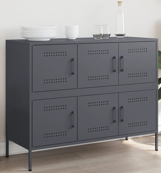 Sideboard Anthrazit 100,5x39x79 cm Kaltgewalzter Stahl