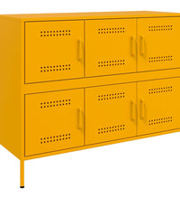 Sideboard Senfgelb 100,5x39x79 cm Kaltgewalzter Stahl