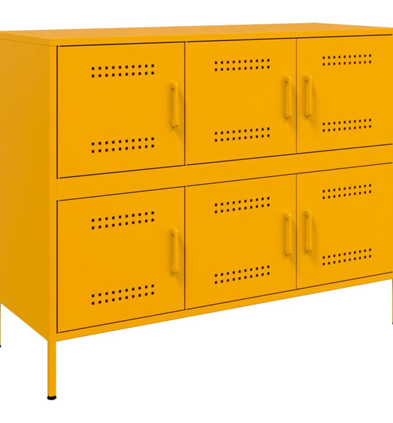 Sideboard Senfgelb 100,5x39x79 cm Kaltgewalzter Stahl