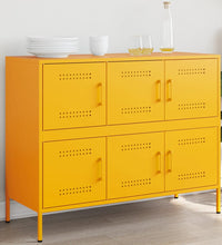 Sideboard Senfgelb 100,5x39x79 cm Kaltgewalzter Stahl