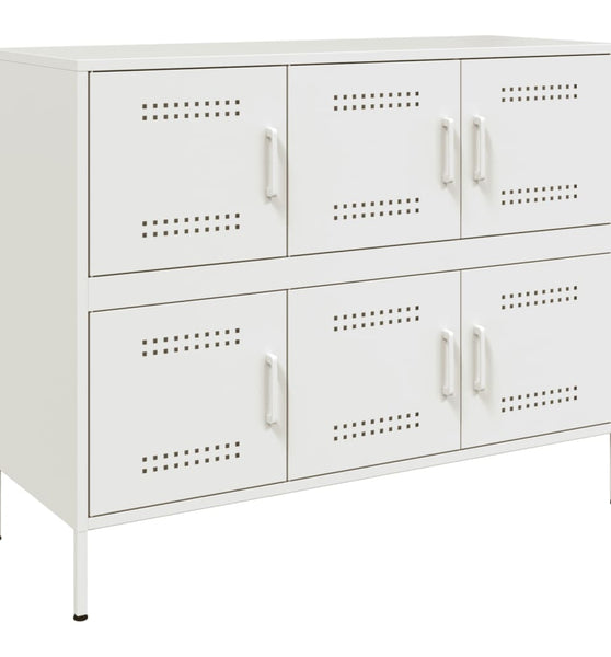 Sideboard Weiß 100,5x39x79 cm Kaltgewalzter Stahl