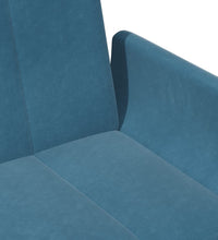 Schlafsofa 2-Sitzer mit Fußhocker Blau Samt