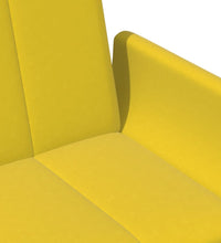 Schlafsofa 2-Sitzer mit Fußhocker Gelb Samt