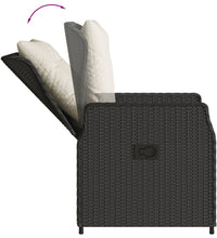 5-tlg. Garten-Essgruppe mit Kissen Schwarz Poly Rattan