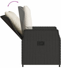 5-tlg. Garten-Essgruppe mit Kissen Schwarz Poly Rattan