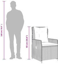 5-tlg. Garten-Essgruppe mit Kissen Schwarz Poly Rattan