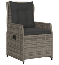 5-tlg. Garten-Essgruppe mit Kissen Grau Poly Rattan