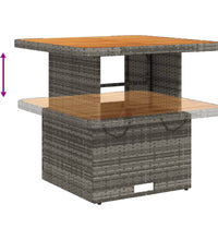 5-tlg. Garten-Essgruppe mit Kissen Grau Poly Rattan