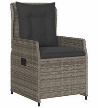 5-tlg. Garten-Essgruppe mit Kissen Grau Poly Rattan