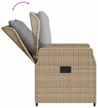 5-tlg. Garten-Essgruppe mit Kissen Beige Poly Rattan