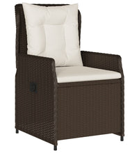 7-tlg. Garten-Essgruppe mit Kissen Braun Poly Rattan