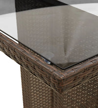 7-tlg. Garten-Essgruppe mit Kissen Braun Poly Rattan