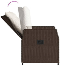 9-tlg. Garten-Essgruppe mit Kissen Braun Poly Rattan