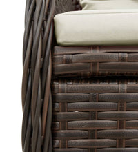 9-tlg. Garten-Essgruppe mit Kissen Braun Poly Rattan