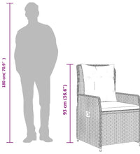 9-tlg. Garten-Essgruppe mit Kissen Braun Poly Rattan