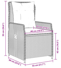 9-tlg. Garten-Essgruppe mit Kissen Braun Poly Rattan
