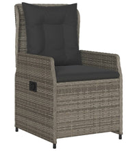 7-tlg. Garten-Essgruppe mit Kissen Grau Poly Rattan