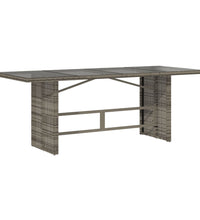 7-tlg. Garten-Essgruppe mit Kissen Grau Poly Rattan