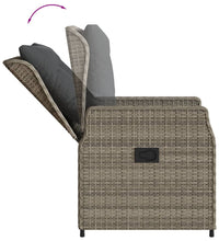 7-tlg. Garten-Essgruppe mit Kissen Grau Poly Rattan