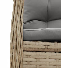 7-tlg. Garten-Essgruppe mit Kissen Beige Poly Rattan