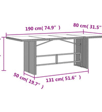 7-tlg. Garten-Essgruppe mit Kissen Beige Poly Rattan